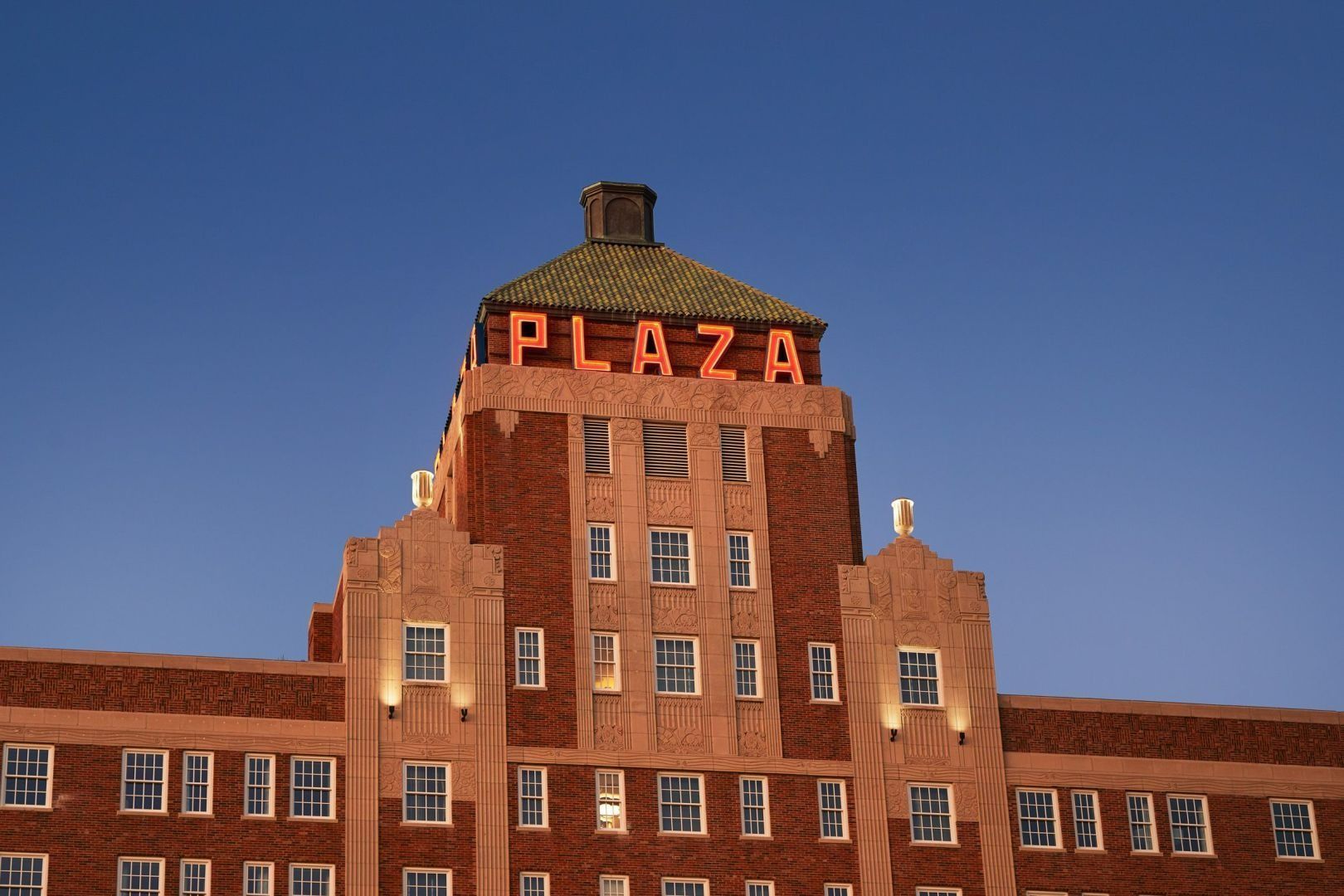 Red brick hotel with 
