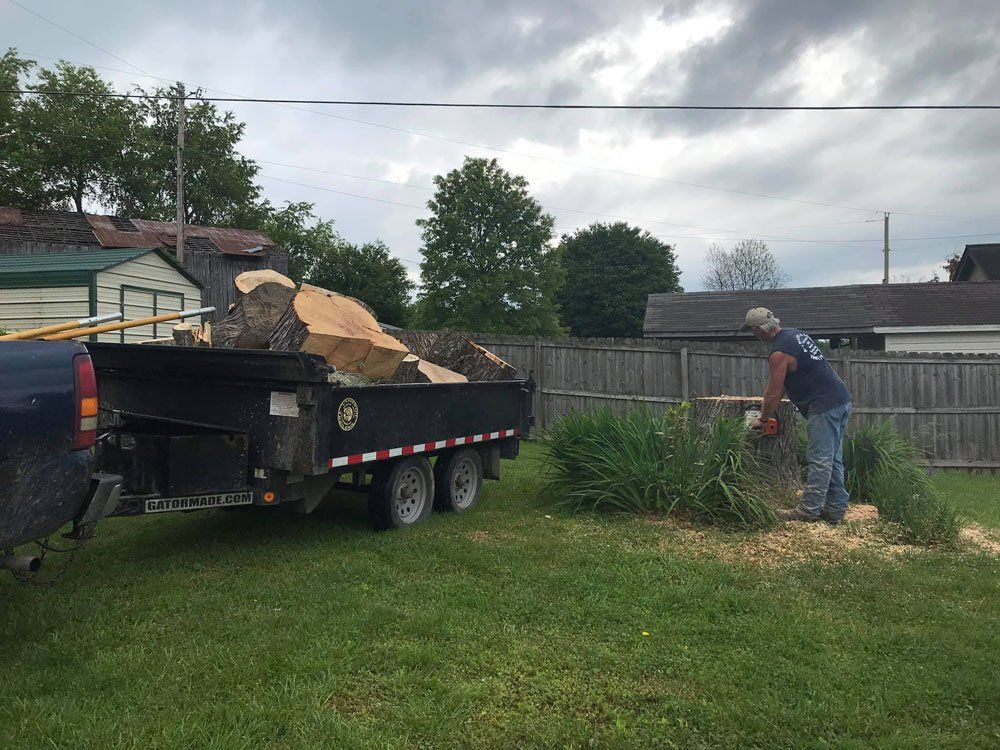 Adding Stumps On Cart — London, KY — A1 Nantz & Sons Tree Service