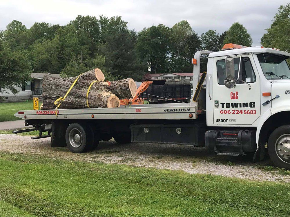 Tree Stumps On Truck — London, KY — A1 Nantz & Sons Tree Service