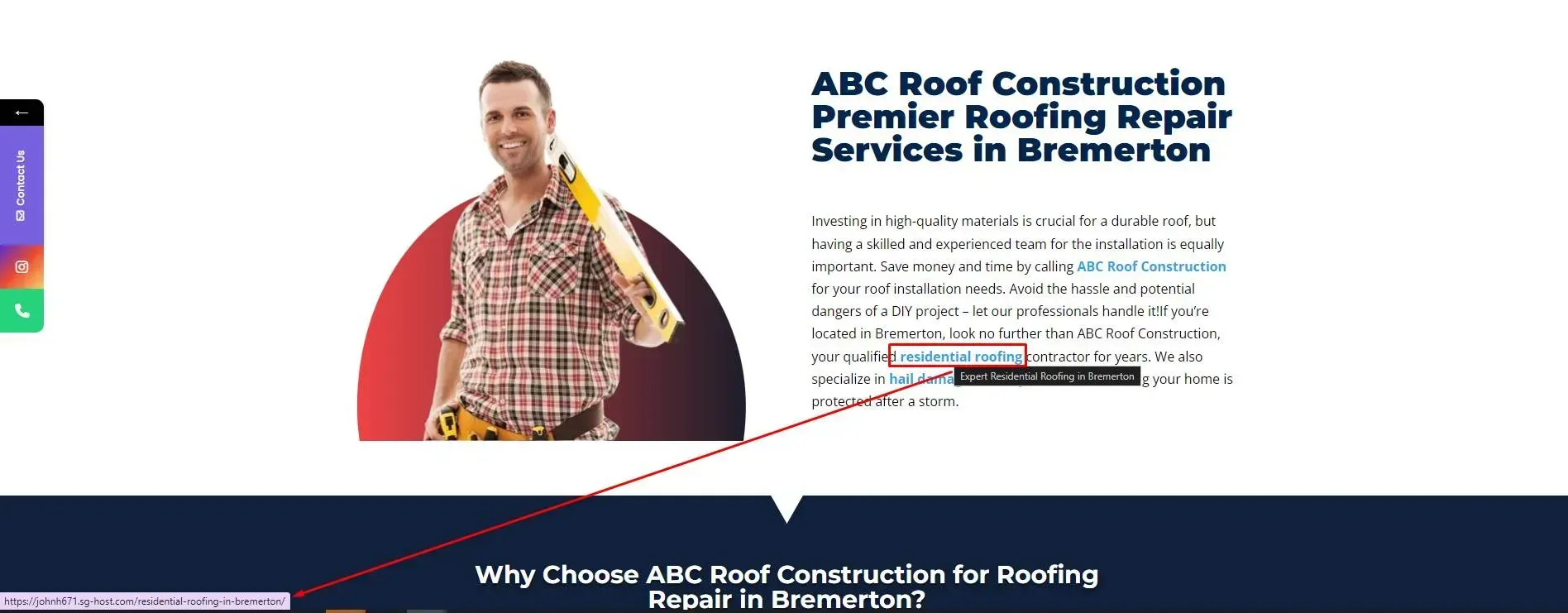 Man holding a level, text 