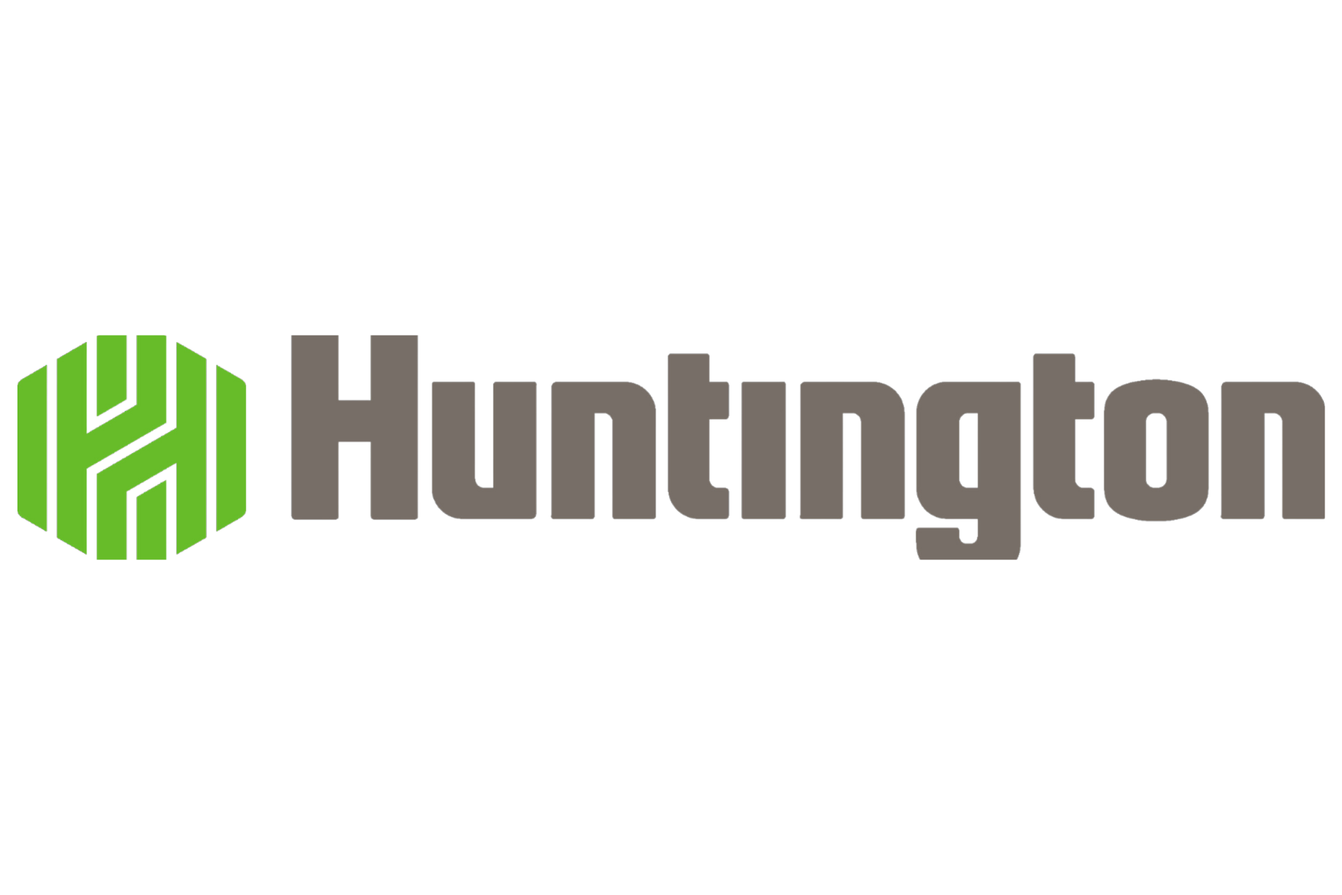 The logo for huntington is green and gray on a white background.
