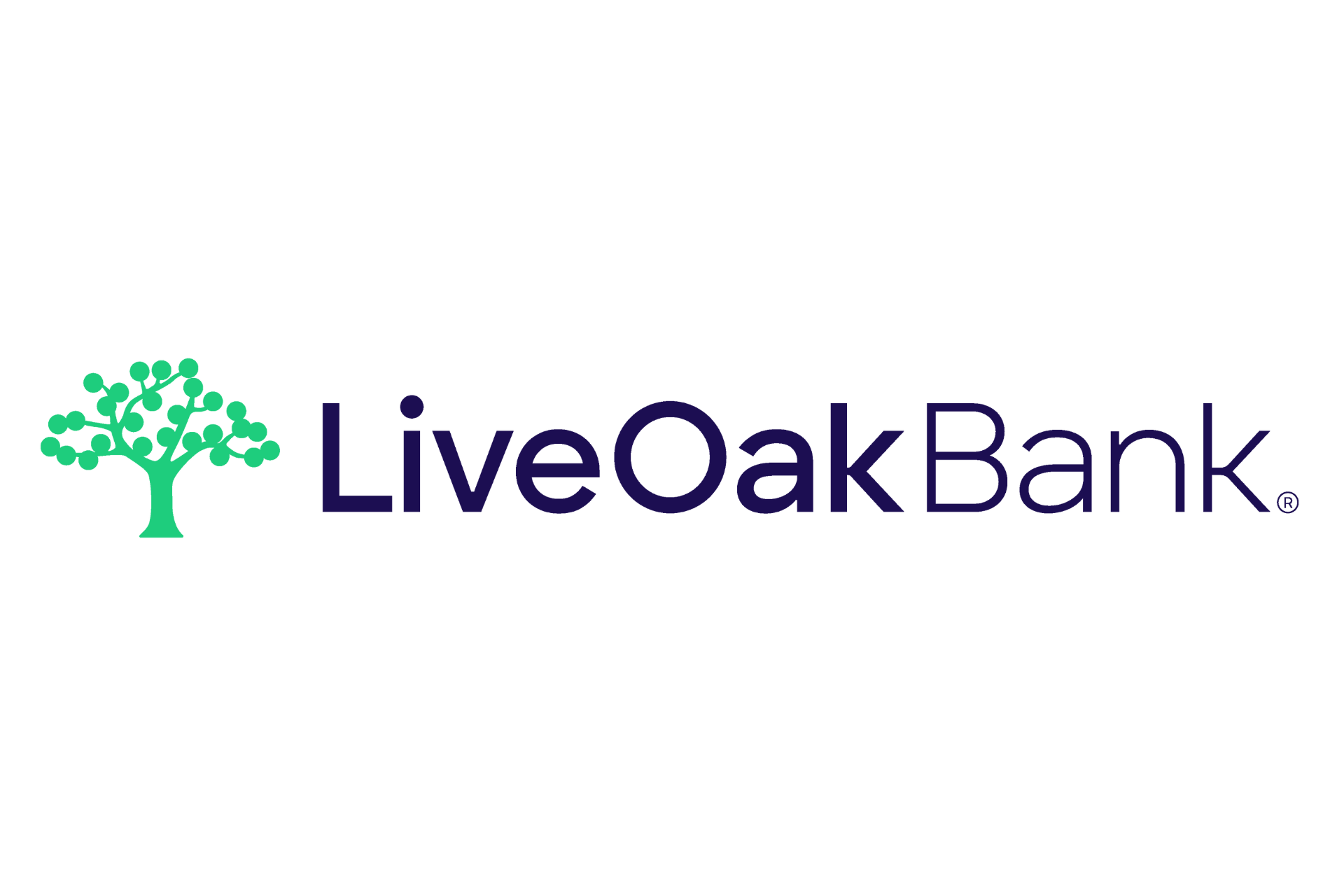 The logo for live oak bank has a tree on it.
