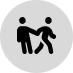 A couple of people holding hands in a circle.