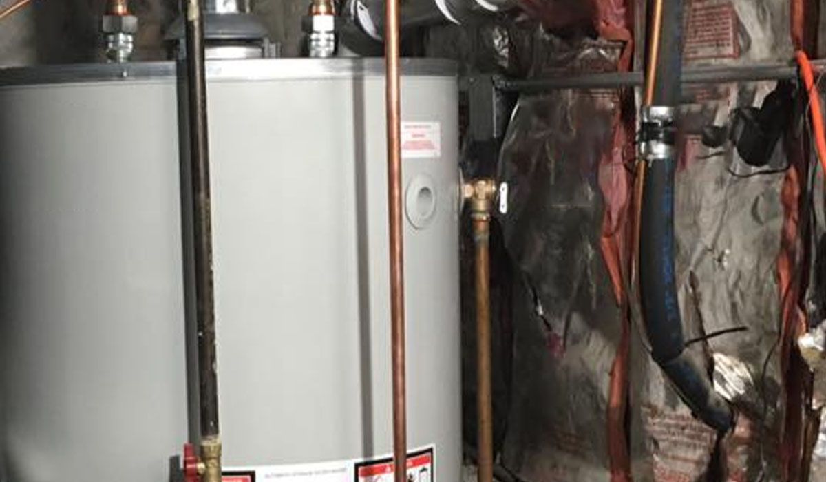 a large water heater tank