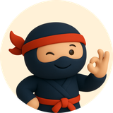Ninja character winking and giving an 