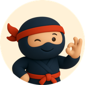 Ninja character winking and giving an 