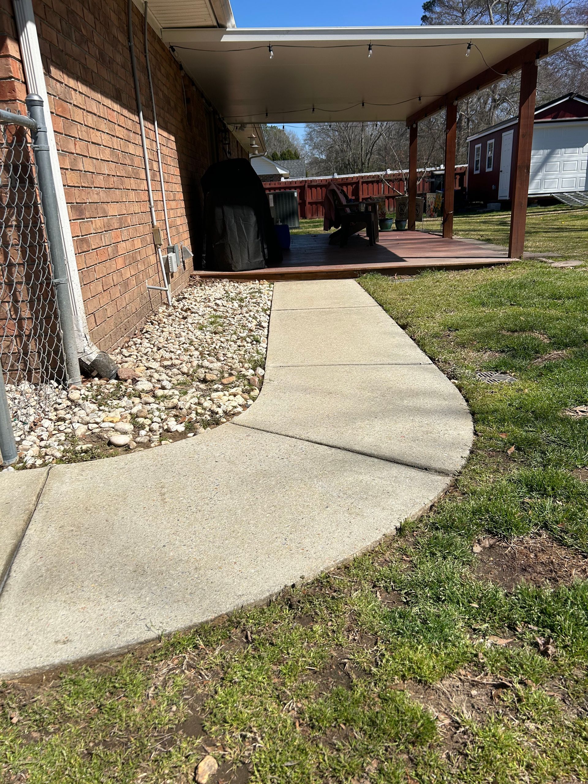 sidewalk after pressure waashing