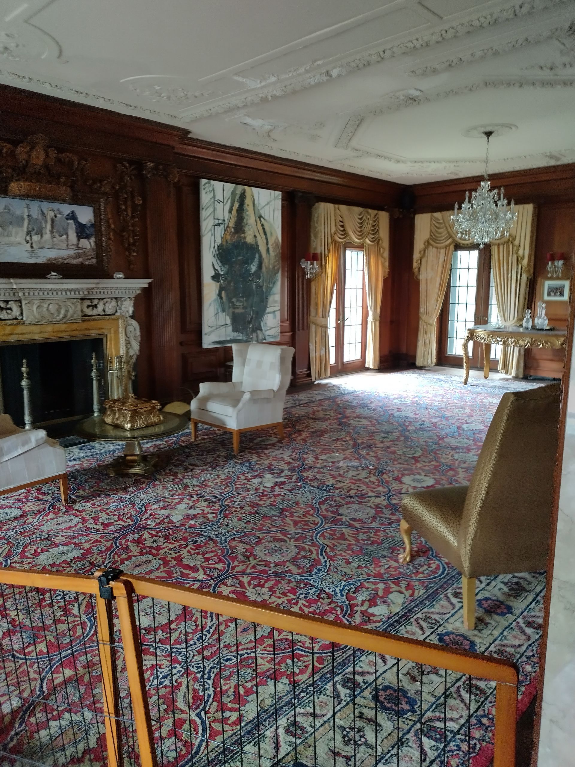 Goodson Steemer cleaning carpet inside historic Motown mansion in Detroit Michigan