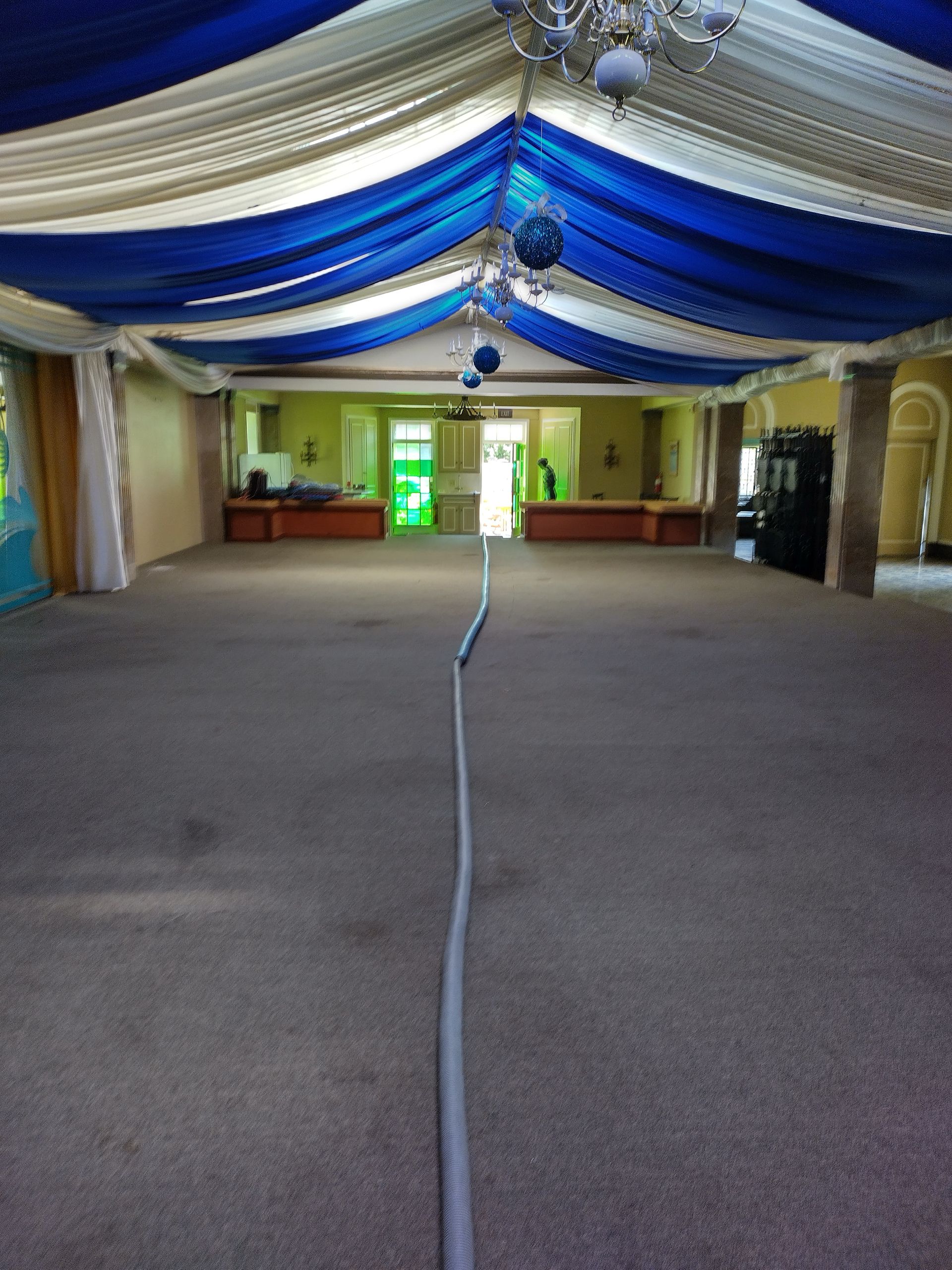 Historic Motown mansion indoor pool room converted to stage area carpet cleaning Detroit Goodson Steemer