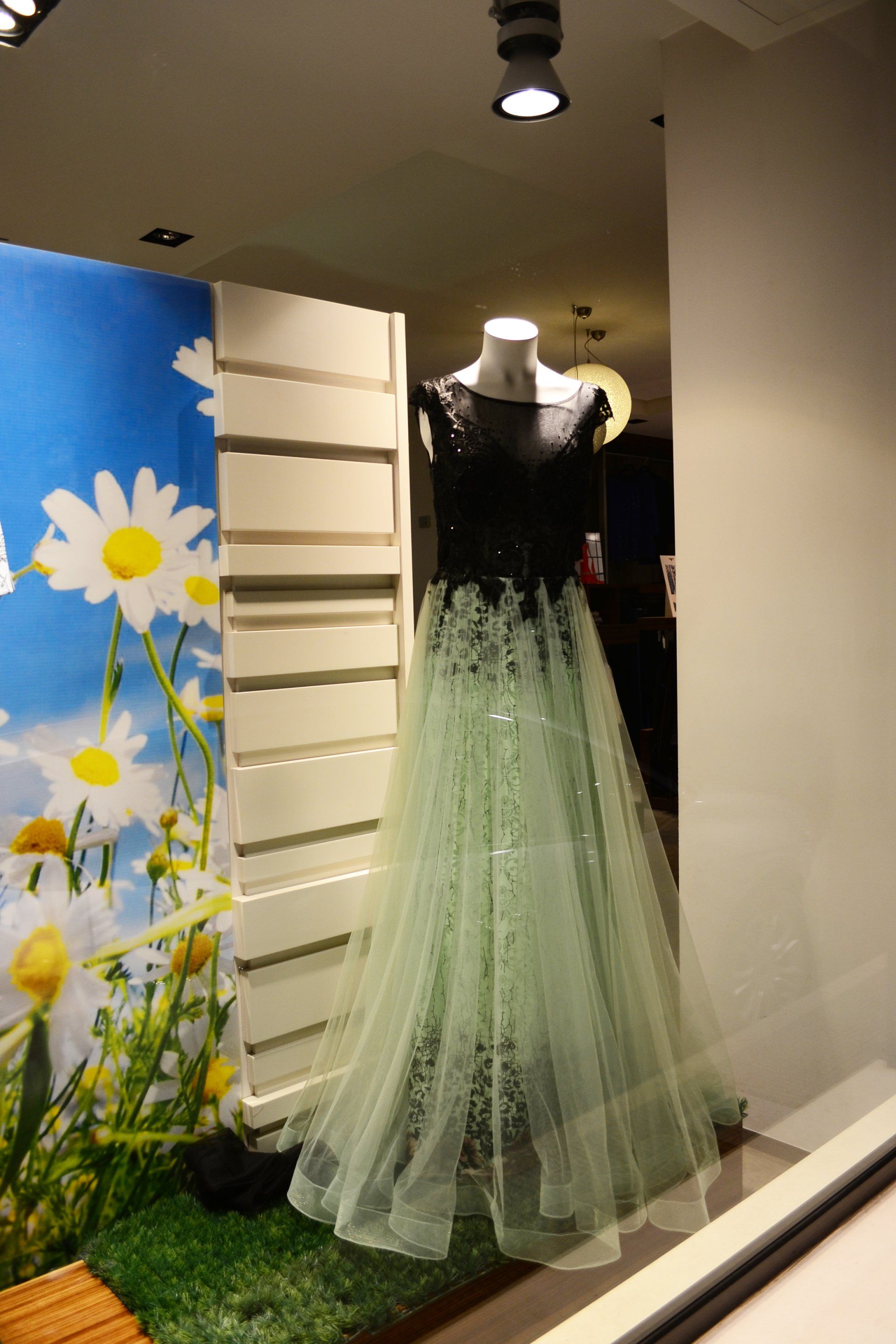 abito da cerimonia verde e nero