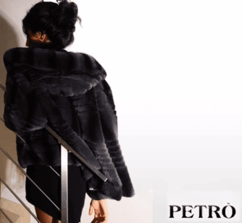 pelliccia da donna grigio antracite