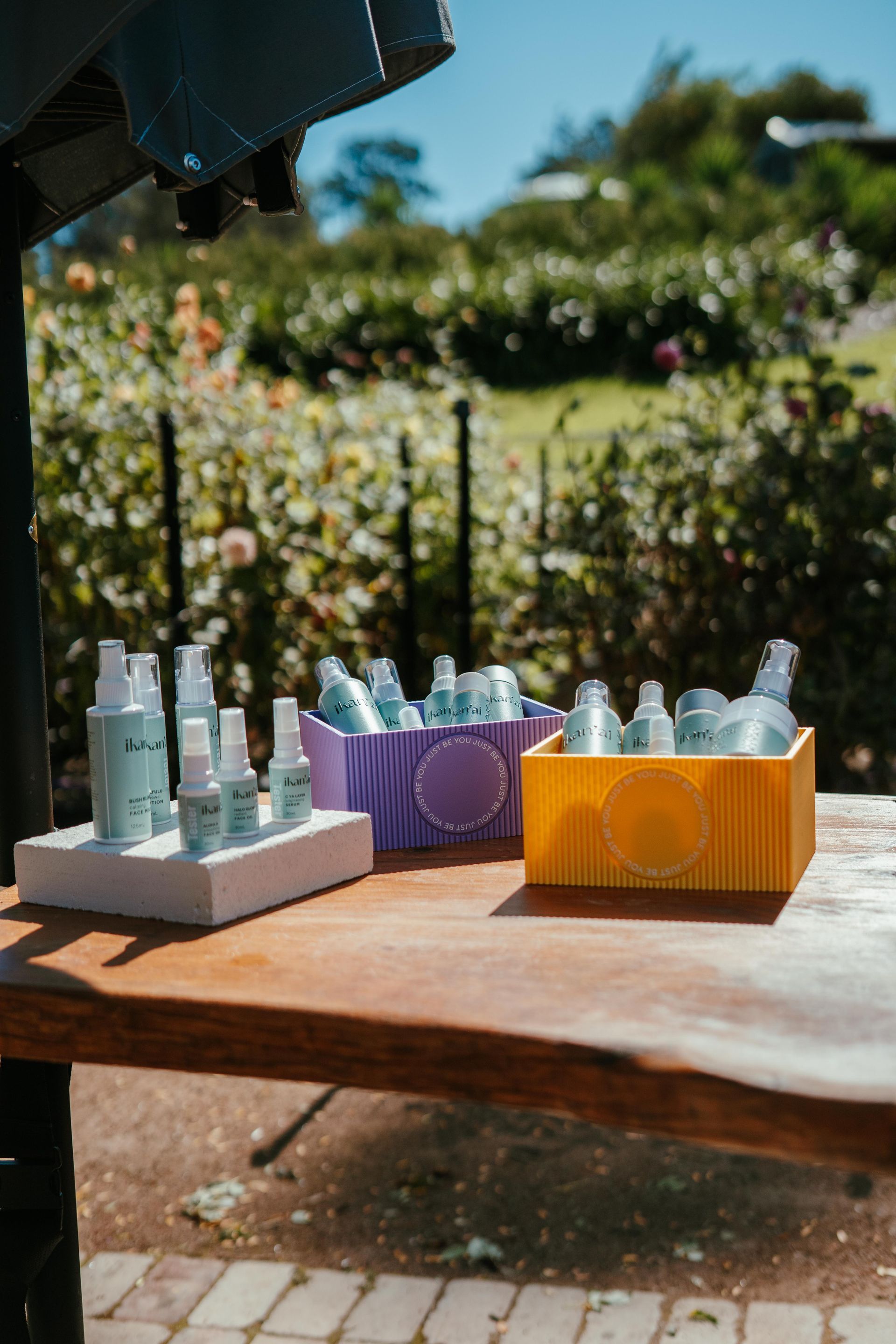 A skincare product bottle with