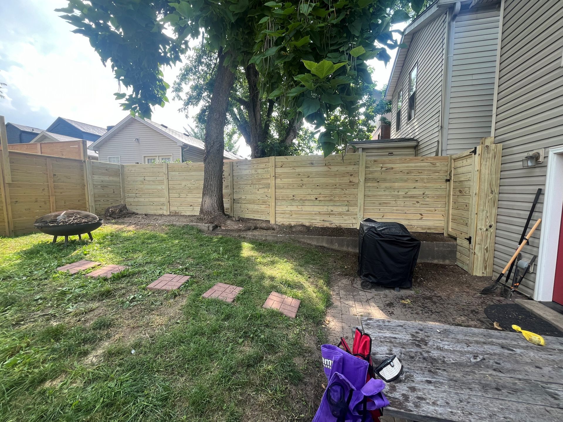 Wooden Fence and Fire Pit — Louisville, KY — Shatkoff Fencing