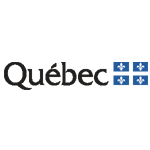 Un logo pour le québec avec un drapeau sur fond blanc.