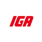 Le logo iga est rouge et blanc sur fond blanc.