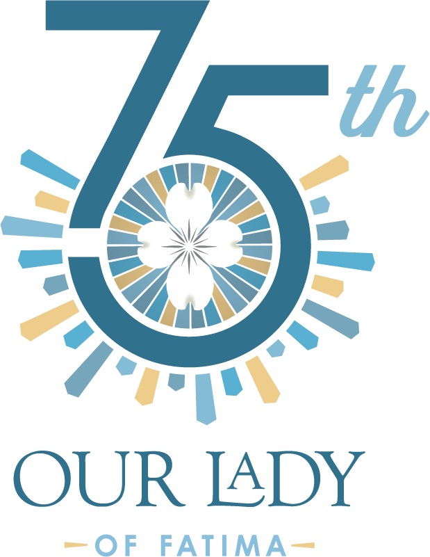 A logo for the 75th anniversary of our lady of fatima.