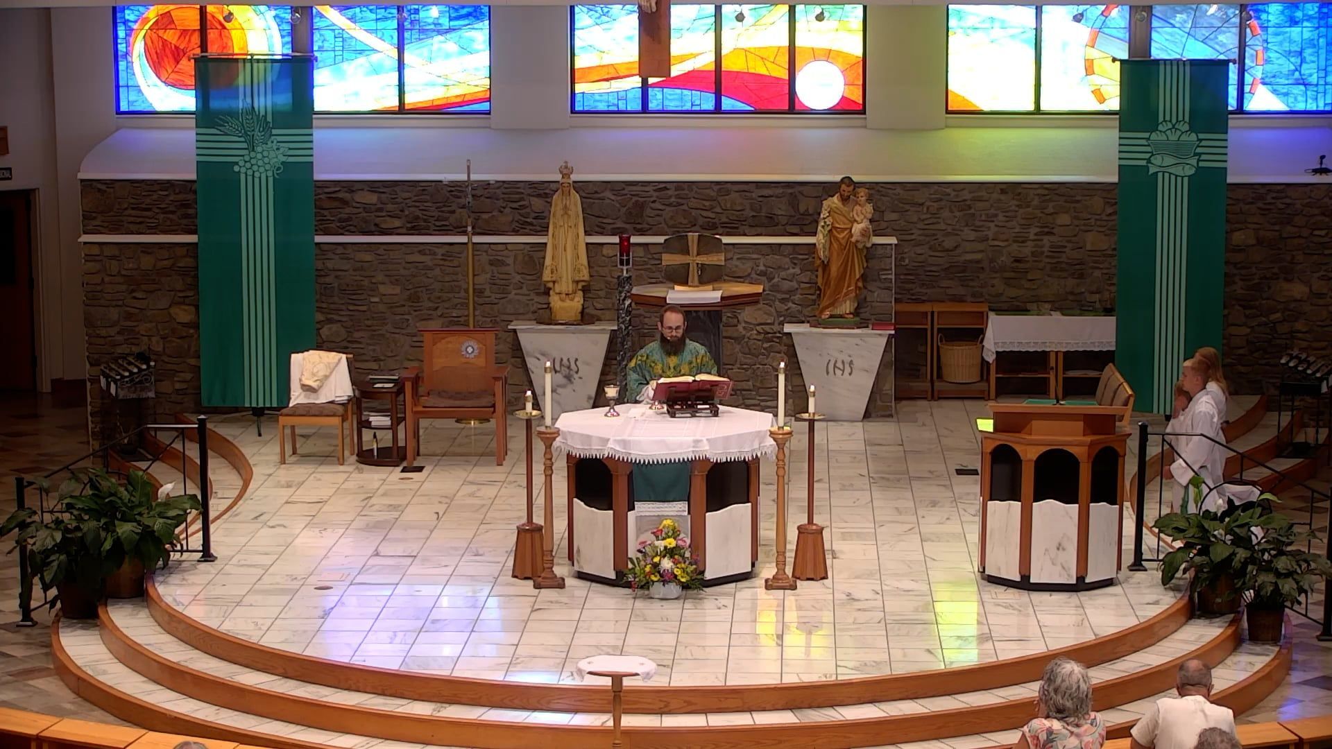 Fr. Joe at the altar in the main church celebrating mass. 