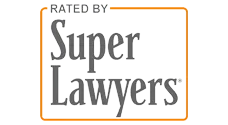 The logo for super lawyers is rated by super lawyers.