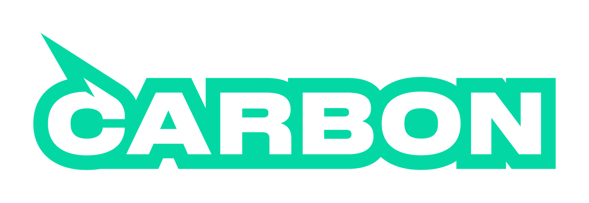 A green and white logo for carbon on a white background.