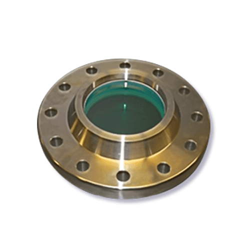 A close up of a metal flange with holes in it