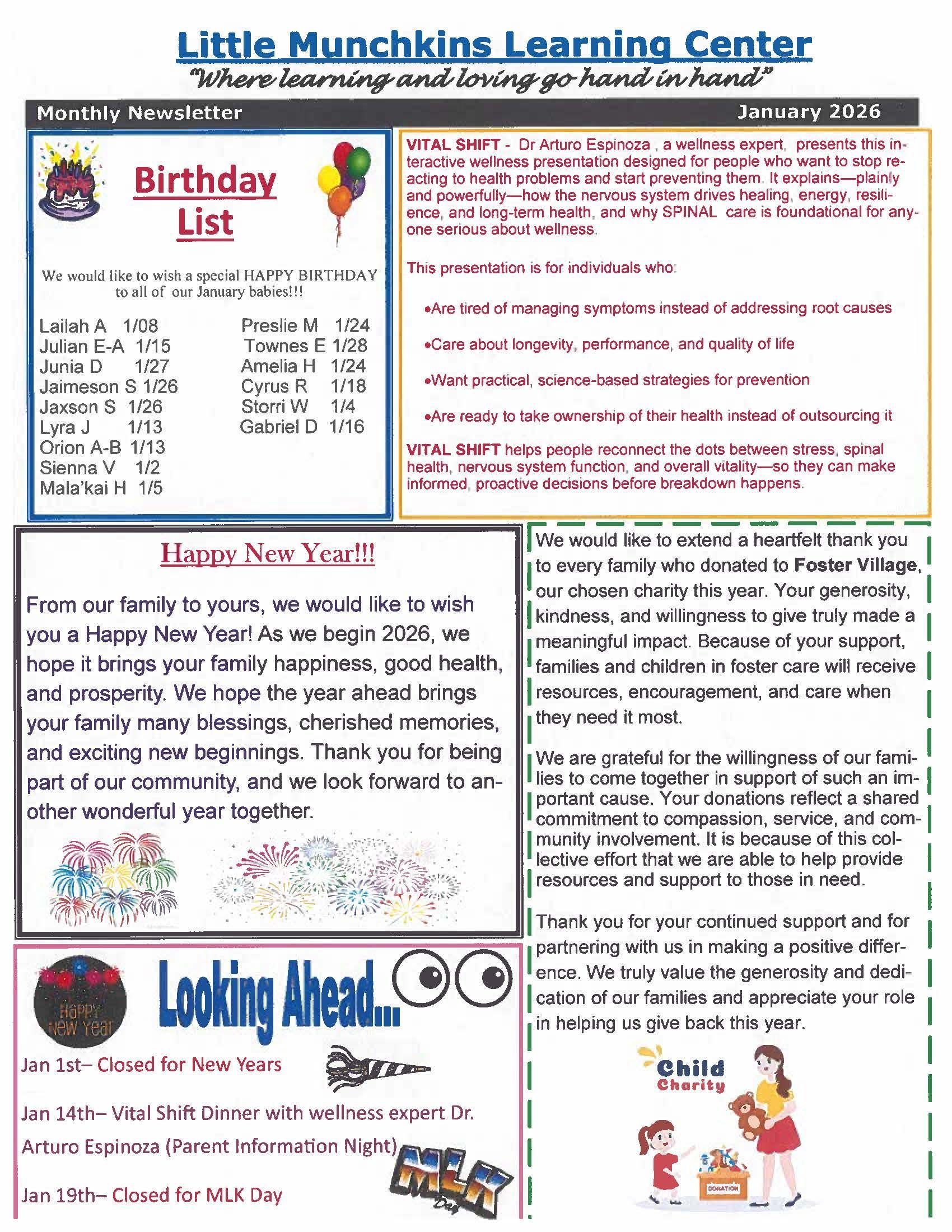 Breakfast Menu 2021 — Austin, TX — Little Munchkins Learning Center