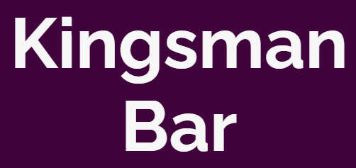 The kingsman bar logo is on a purple background.