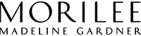 The logo for morilee madeline gardner is black and white.