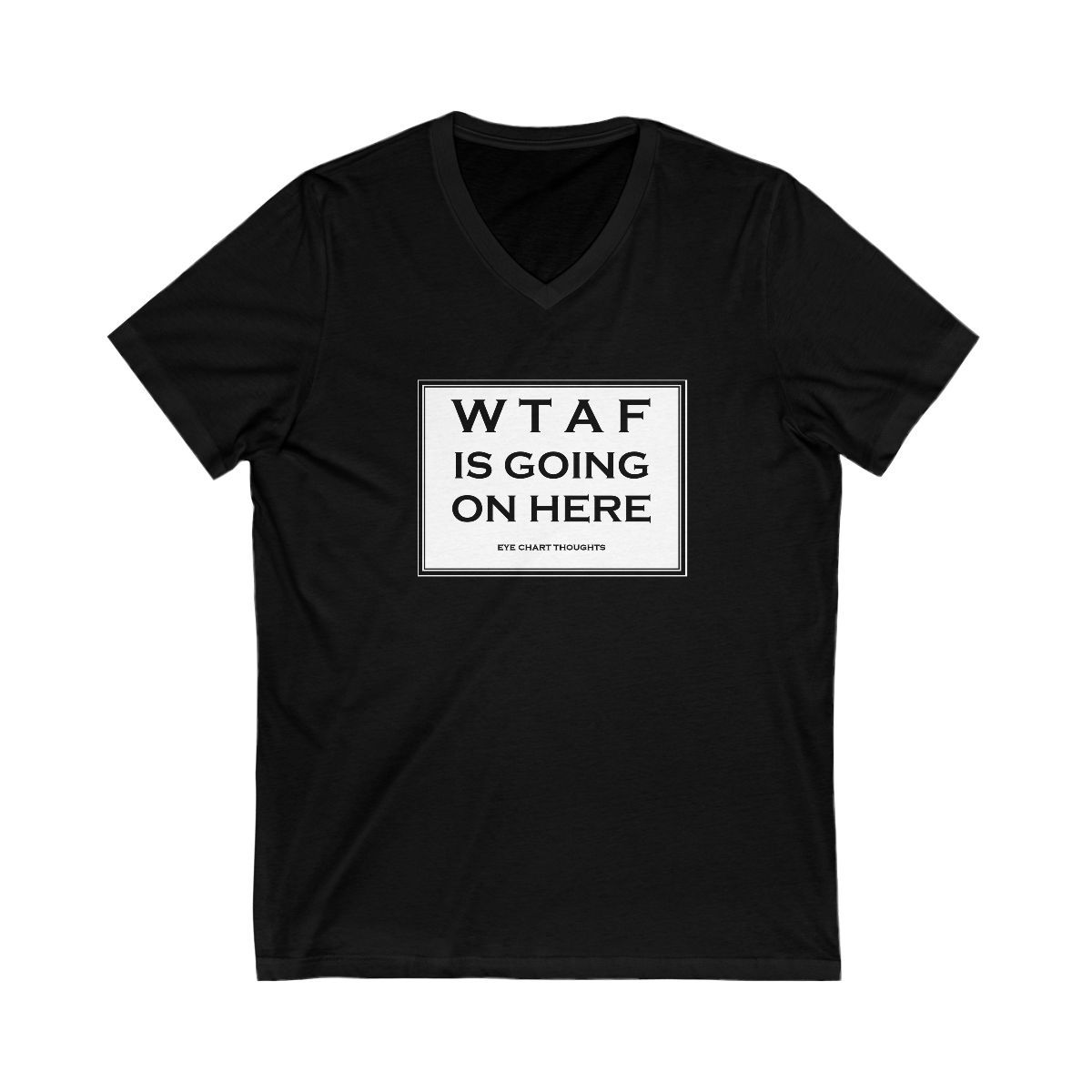 Black shirt with V-Neck. 