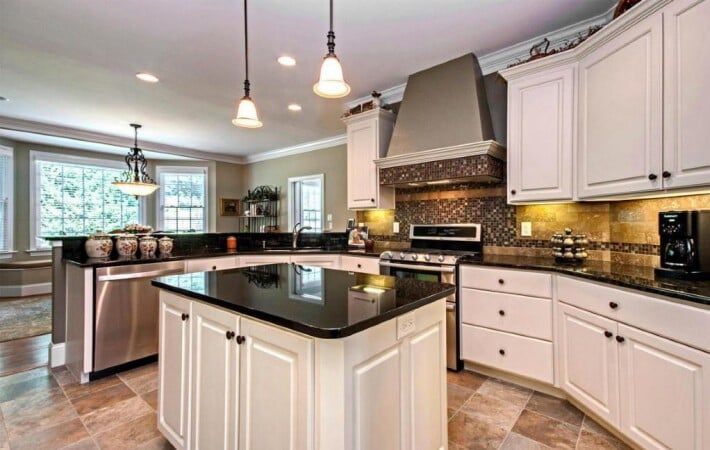 Kitchen Black Countertop — Chesapeake, VA — All In Builders