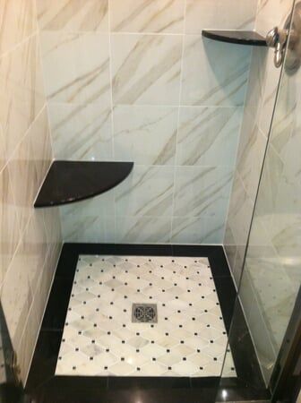 Bathroom White Tile Shower Area — Chesapeake, VA — All In Builders