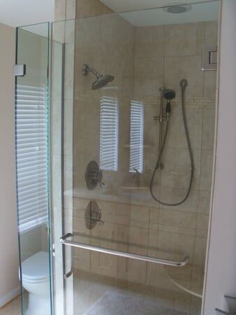 Bathroom Glass Door Shower Area — Chesapeake, VA — All In Builders
