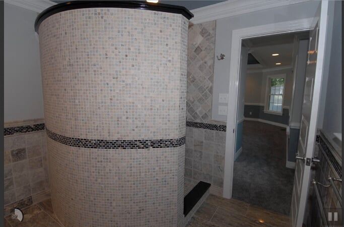 Bathroom Round Design Shower Area — Chesapeake, VA — All In Builders