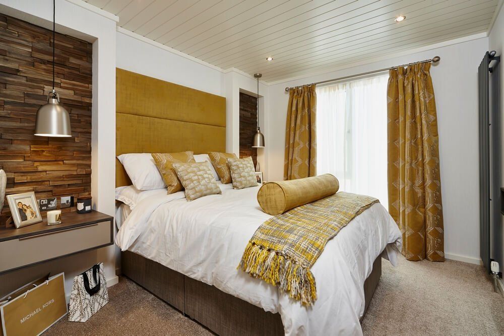 beautiful modern bedroom in a leisure house