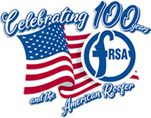 a logo for rsa celebrating 100 years and the american rooster