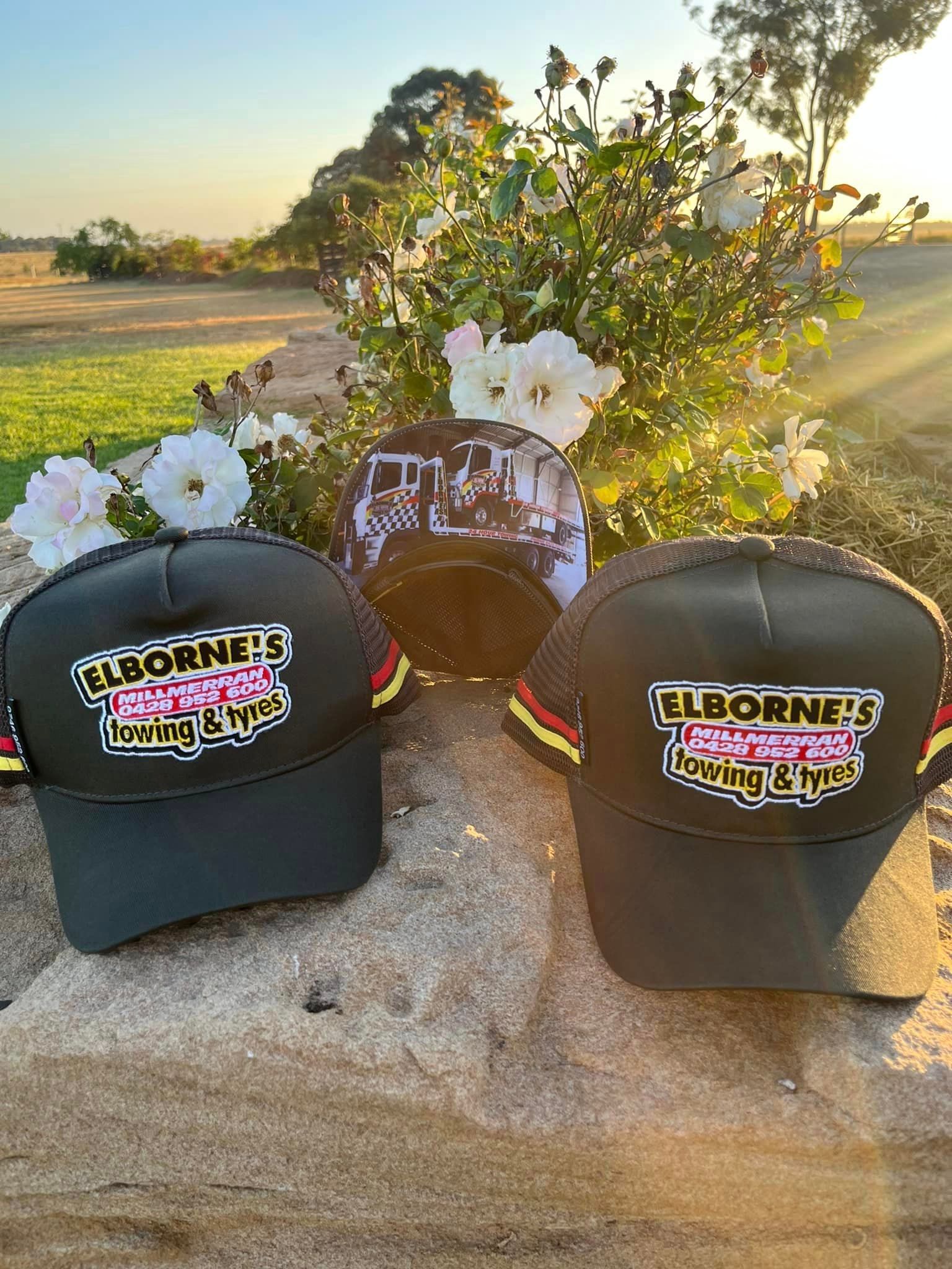 Elbornes Towing and tyres merchandise