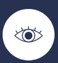An icon of an eye in a white circle on a blue background.
