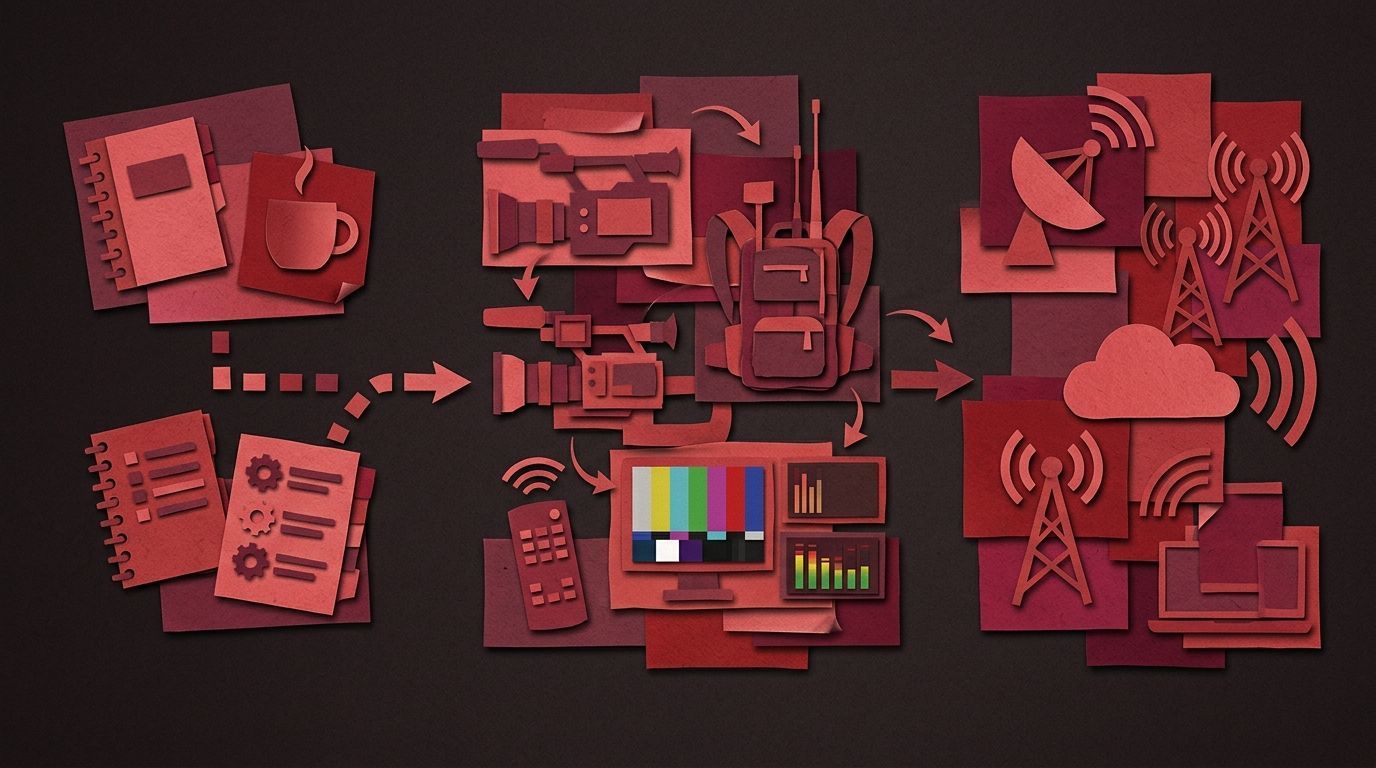 Der integrierte Workflow einer Live-Produktion: Von der Planung über die mobile Übertragungstechnik bis zur cloudbasierten Distribution.