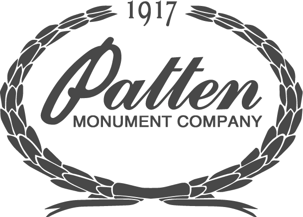 A split-screen comparison of a monument, showing a technical line drawing on the left and the finished stone piece on right.