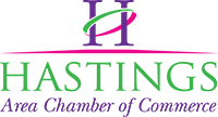 The logo for the hastings area chamber of commerce