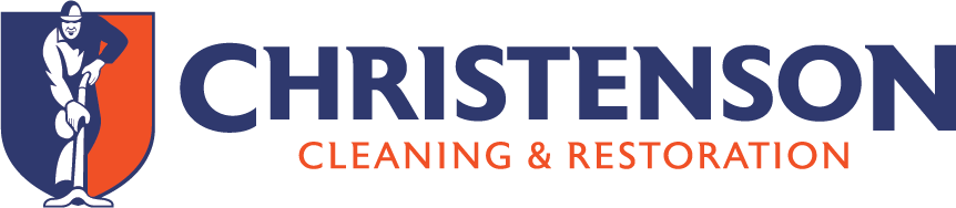 A logo for christenson cleaning and restoration
