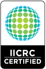 The logo for ii crc certified is a circle with dots on it.