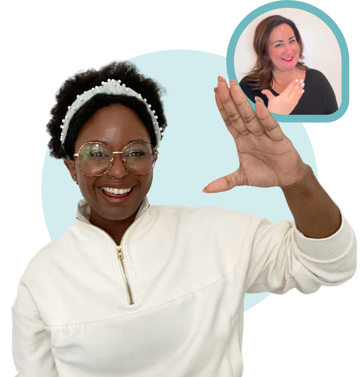 image of two women signing to each other