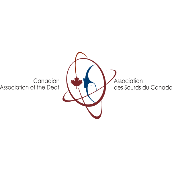 A logo for the canadian association of the deaf
