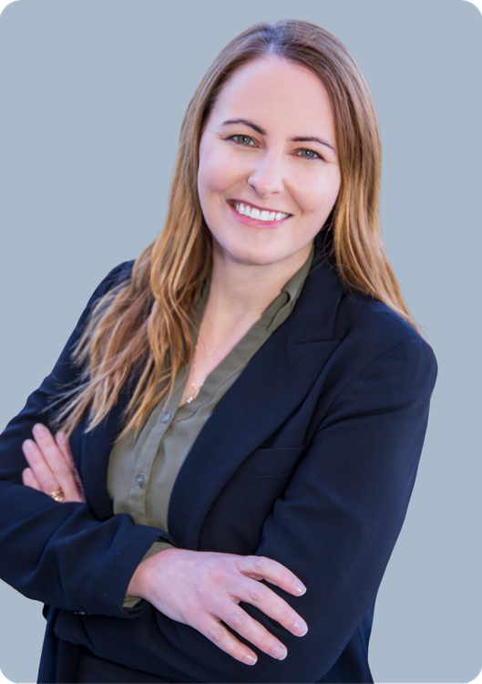 A business woman crossing arms