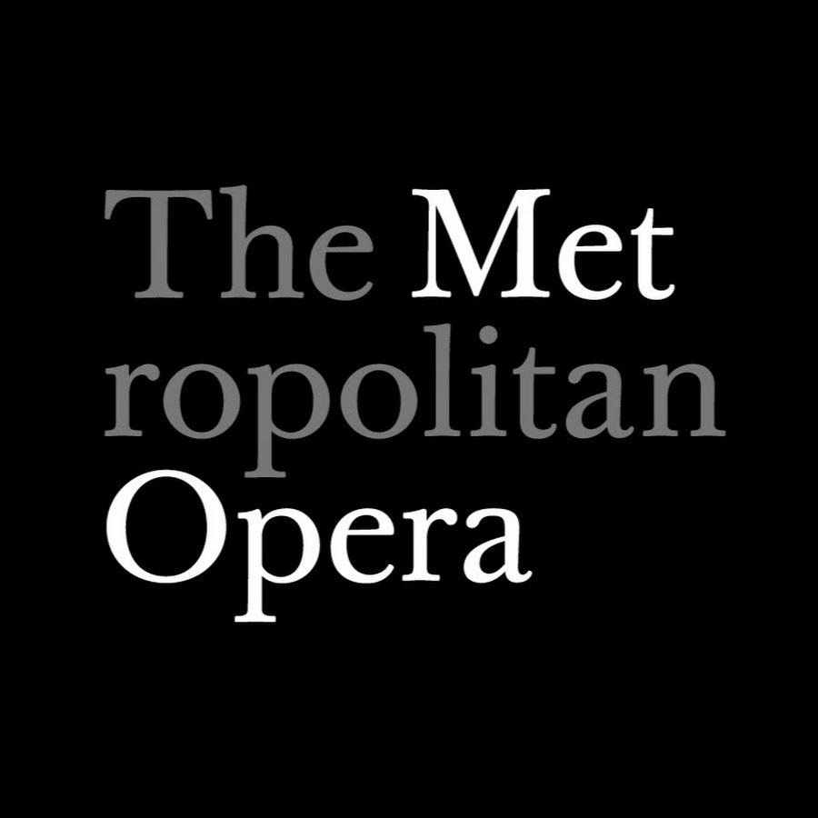 The met ropolitan opera logo on a black background