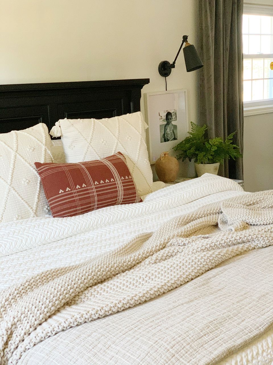 fluffy white quilted bedding