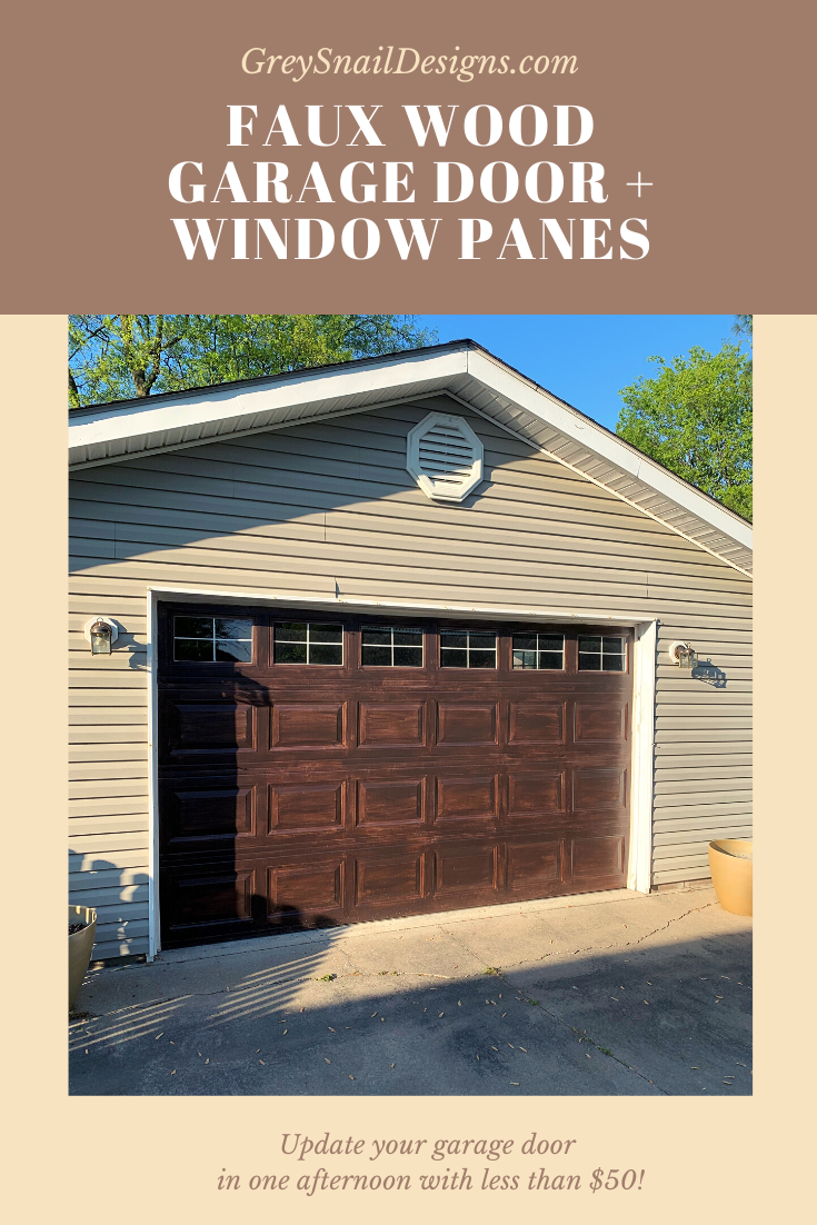 hack a wood garage door and faux window panes