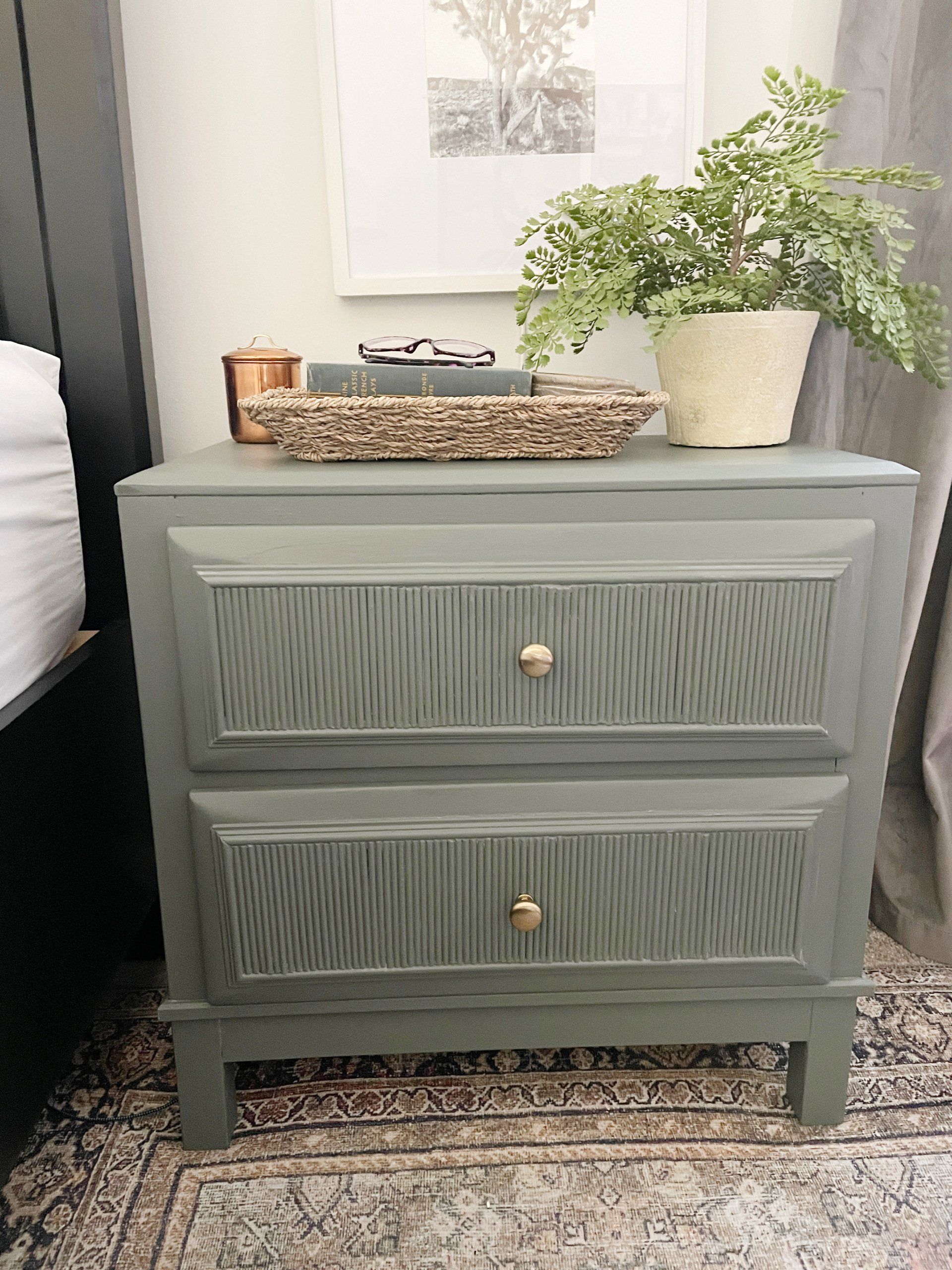 DIY Nightstand Makeover Using Fluted Molding Pole Wrap – Modern  Scandinavian Style 