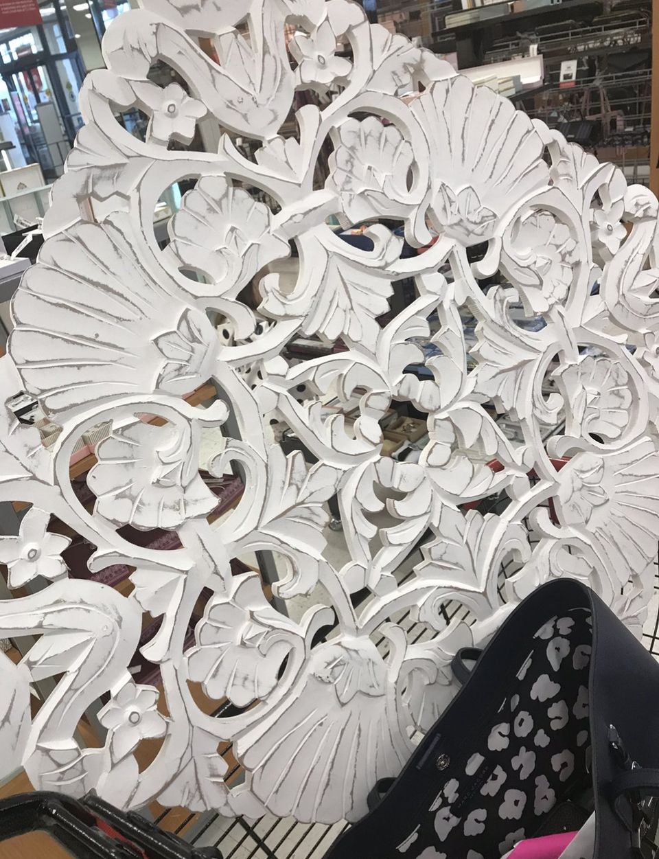 Large white carved wood Wall Hanging at HomeGoods