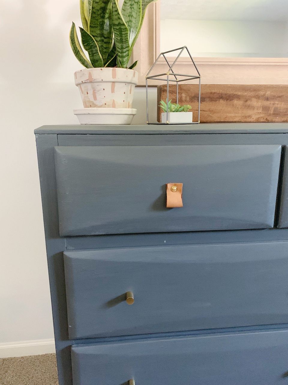 diy leather drawer pulls with gold hardware